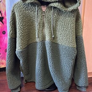 PINK Victoria's Secret Olive Sherpa Jacket